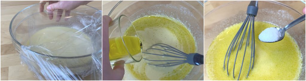 Aggiungere olio di oliva e sale