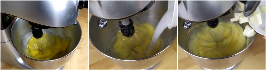 Montare le uova con zucchero e burro