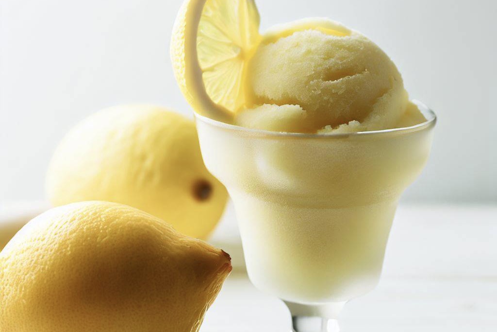 Sorbetto al limone senza gelatiera